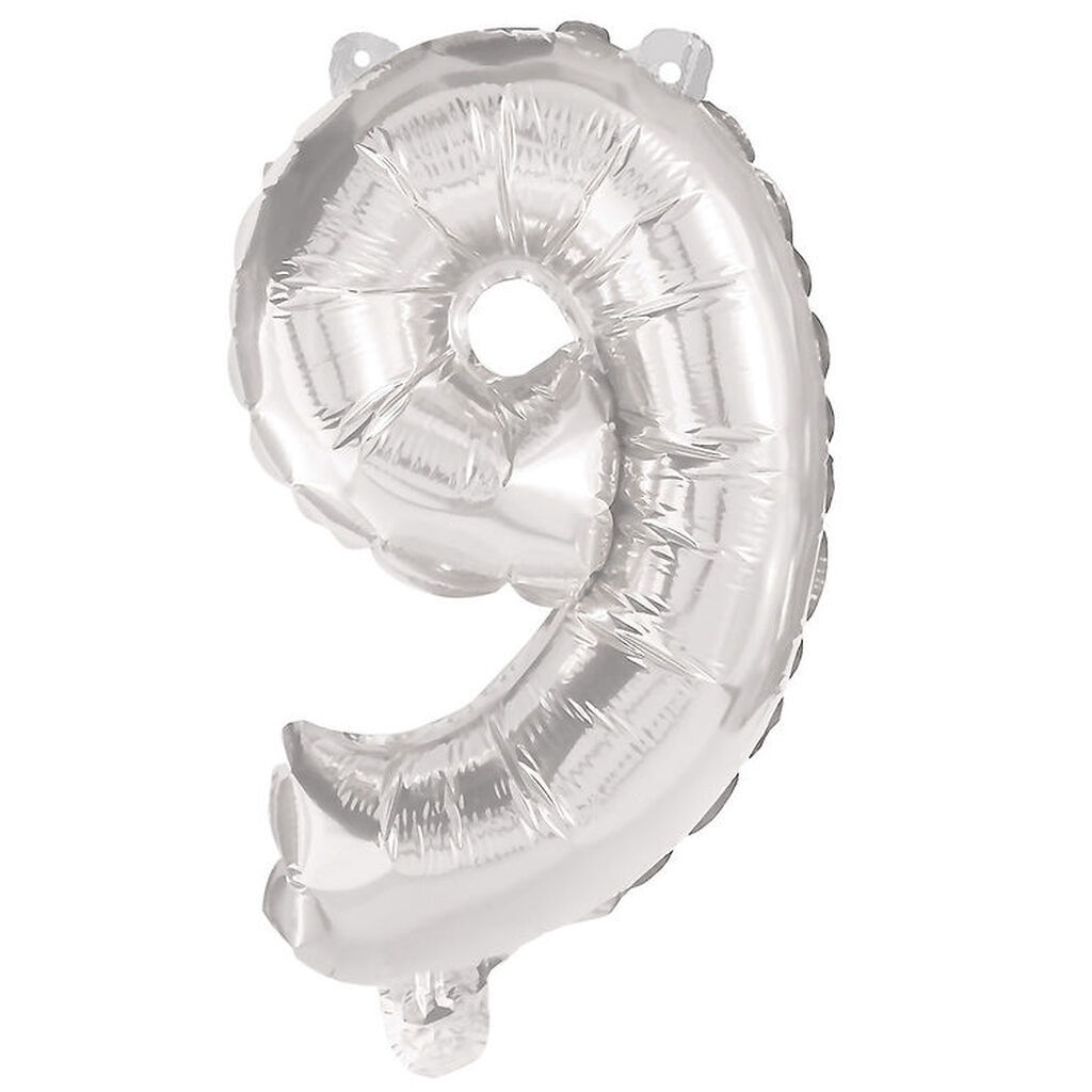 Decorata Party Foileballon - 85 cm - No 9 - Sølv