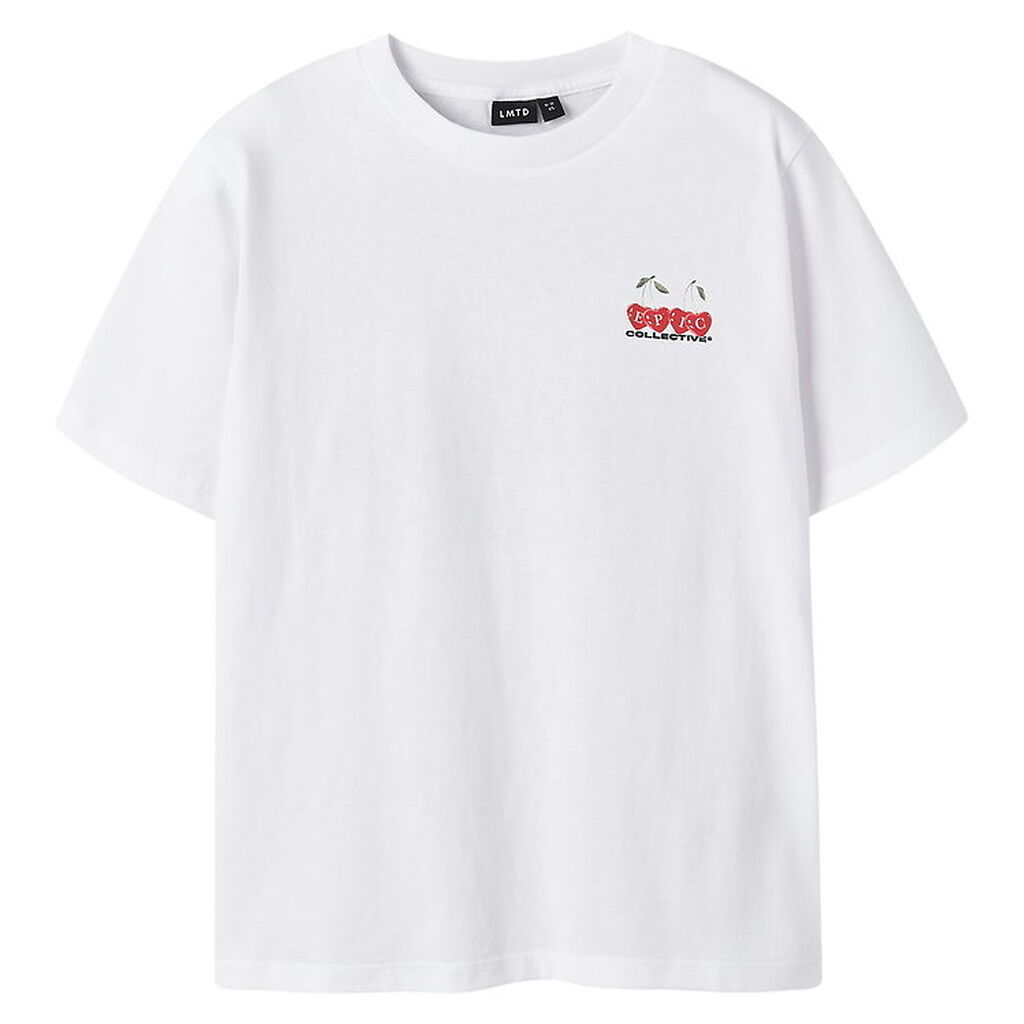 LMTD T-shirt - NlfCherry - Bright White