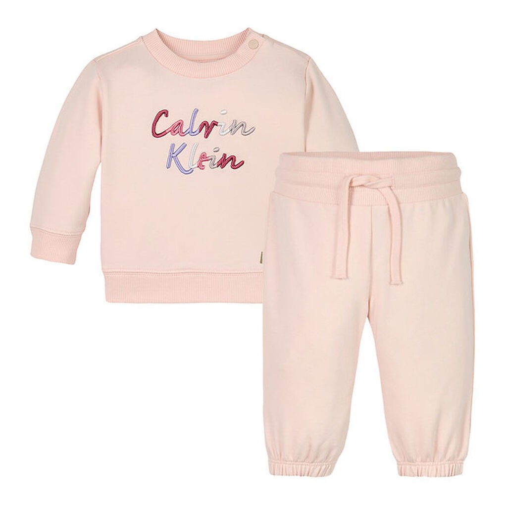 Calvin Klein Sweatsæt - Colour Logo - Silver Peony Pink