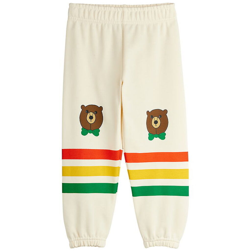 Mini Rodini Sweatpants - Bear Stripe - Off-White