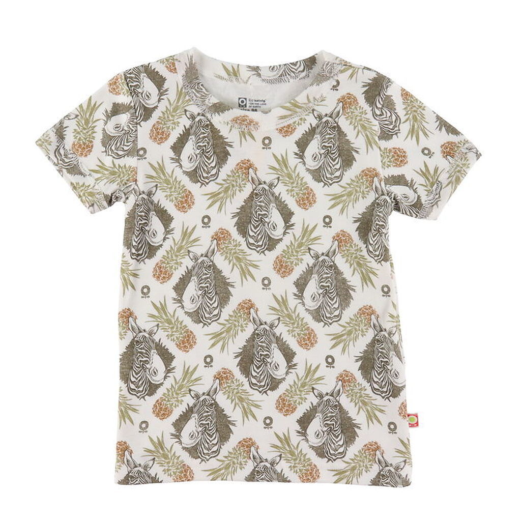 Katvig T-shirt - Hvid m. Tropisk Print