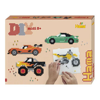Hama Midi Perlesæt - 4000 stk. - Biler