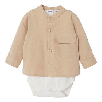 Name It Skjortebody L/Æ - NbmFaher - Humus