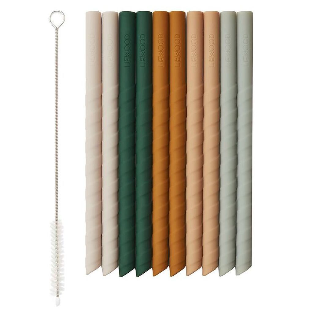 Liewood Sugerør - Silikone - Timoti - 10-pak - Mustard Multi Mix