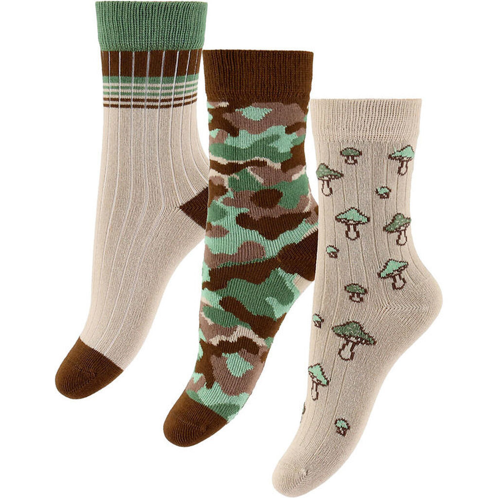 MiniPop Strømper - Bambus - 3-pak - Brow Mix