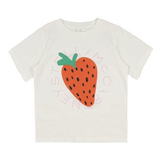 Stella McCartney Kids T-shirt - Ivory m. Jordbær