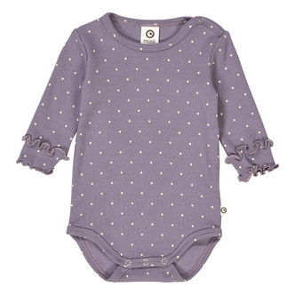 Müsli Body l/æ - Rib - Dot - Lilac Fog/Oat