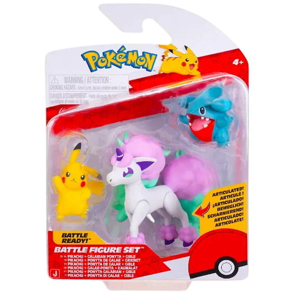 Pokémon Figurer - Battle Figure - Pikachu/Gible/Ponyta
