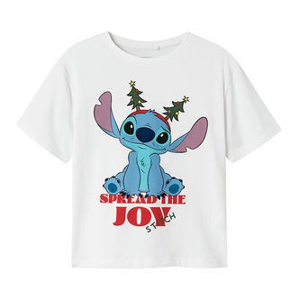 Name It T-shirt - NkfAkka - Stitch - Bright White