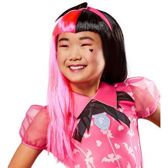 Rubies Udklædning - Monster High - Draculaura Paryk - Sort/Pink