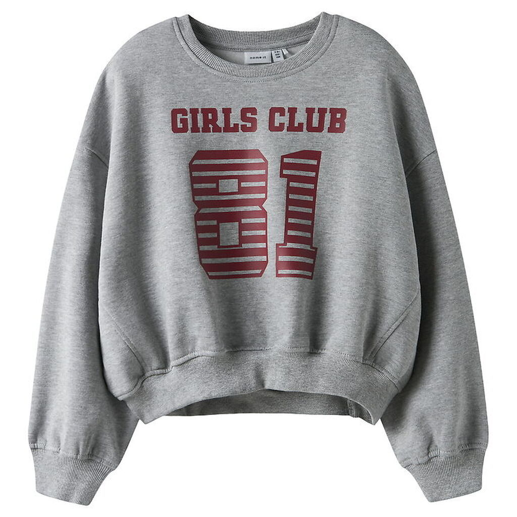 Name It Sweatshirt - NkfTaya - Grey Melange m. Print