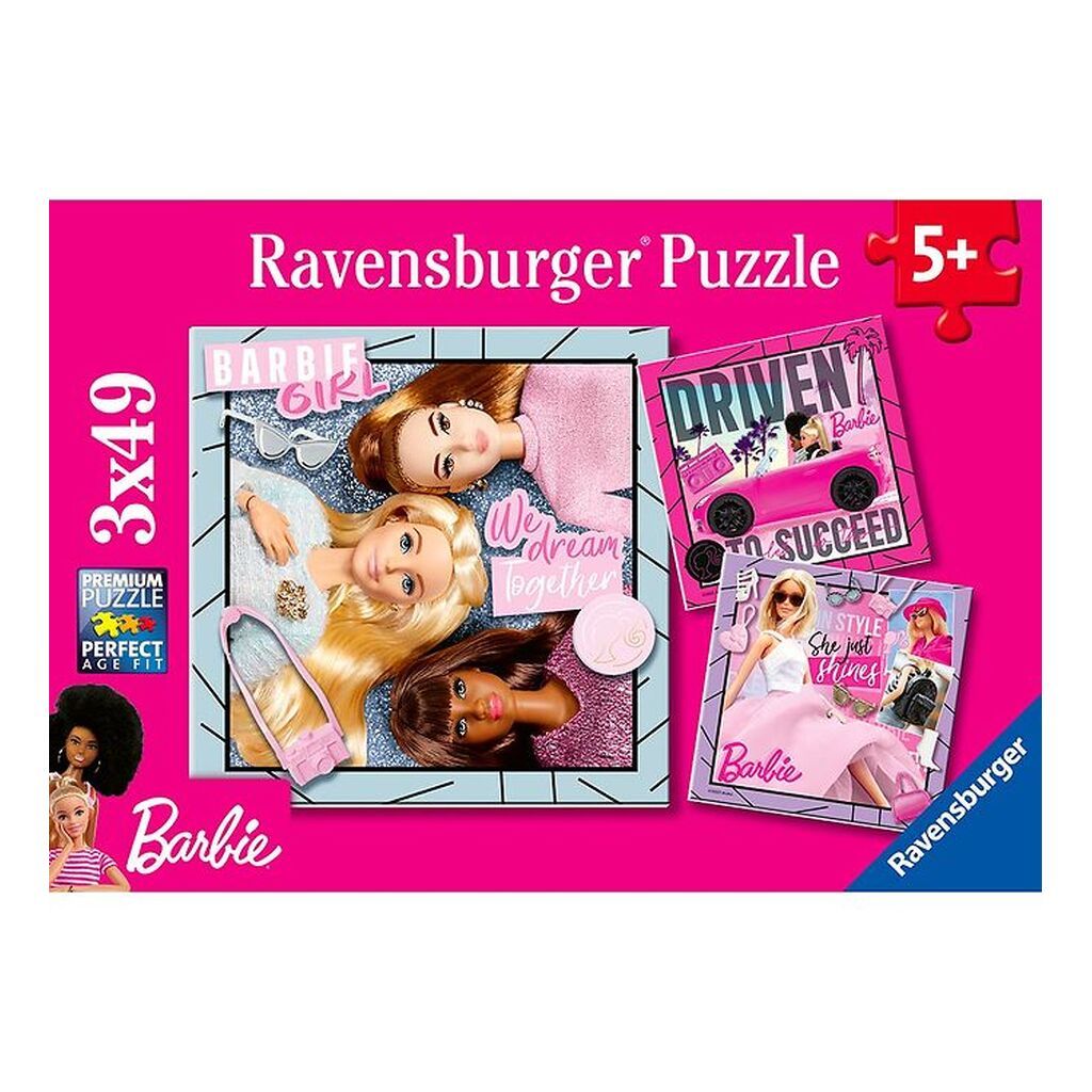 Ravensburger Puslespil - 3x49 Brikker - Barbie