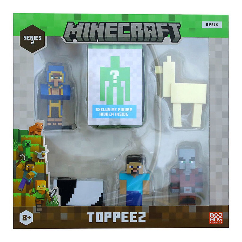 Minecraft Figurer - 3D - 6 cm - 6-pak - Deluxe - Assorteret