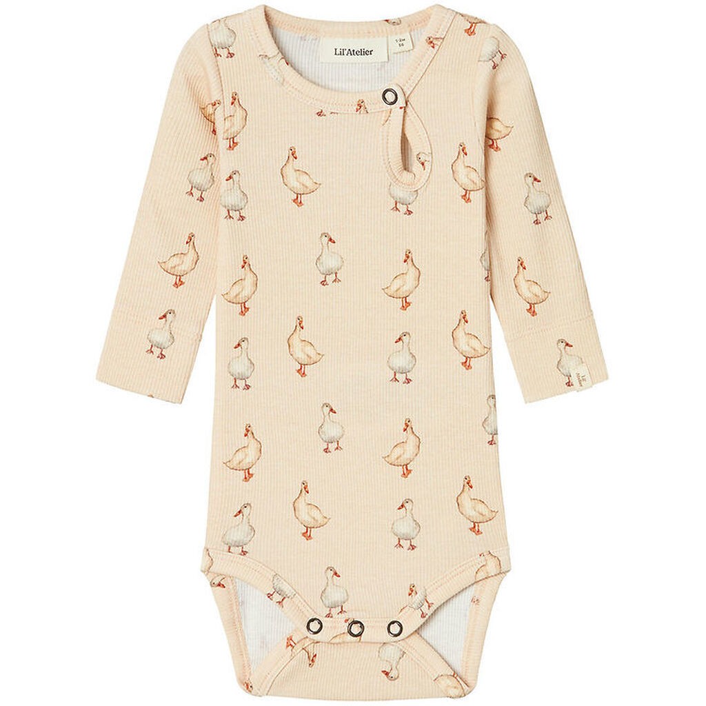 Lil' Atelier Body L/Æ - Rib - NbfGavo - Sand Dollar m. Print