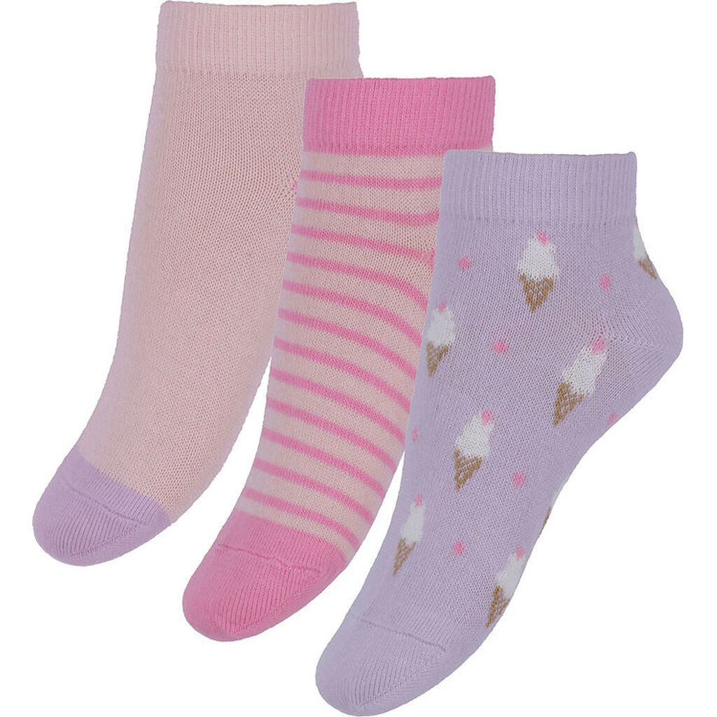Melton Strømper - 3-pak - Ice Cream - Cloud Lilac