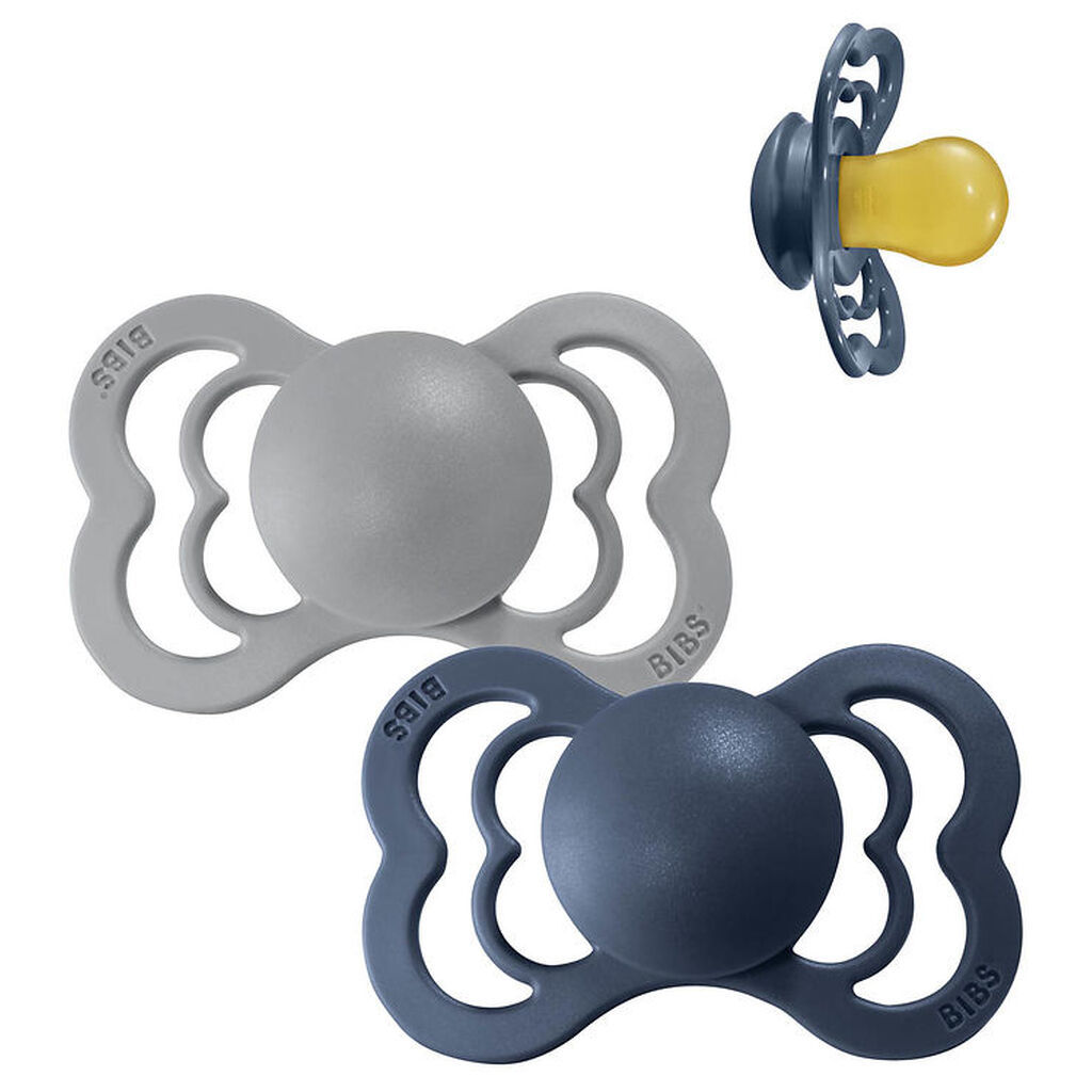 BIBS Supreme Sutter - Str. 1 - 2-pak - Symmetrisk - Cloud/Steel