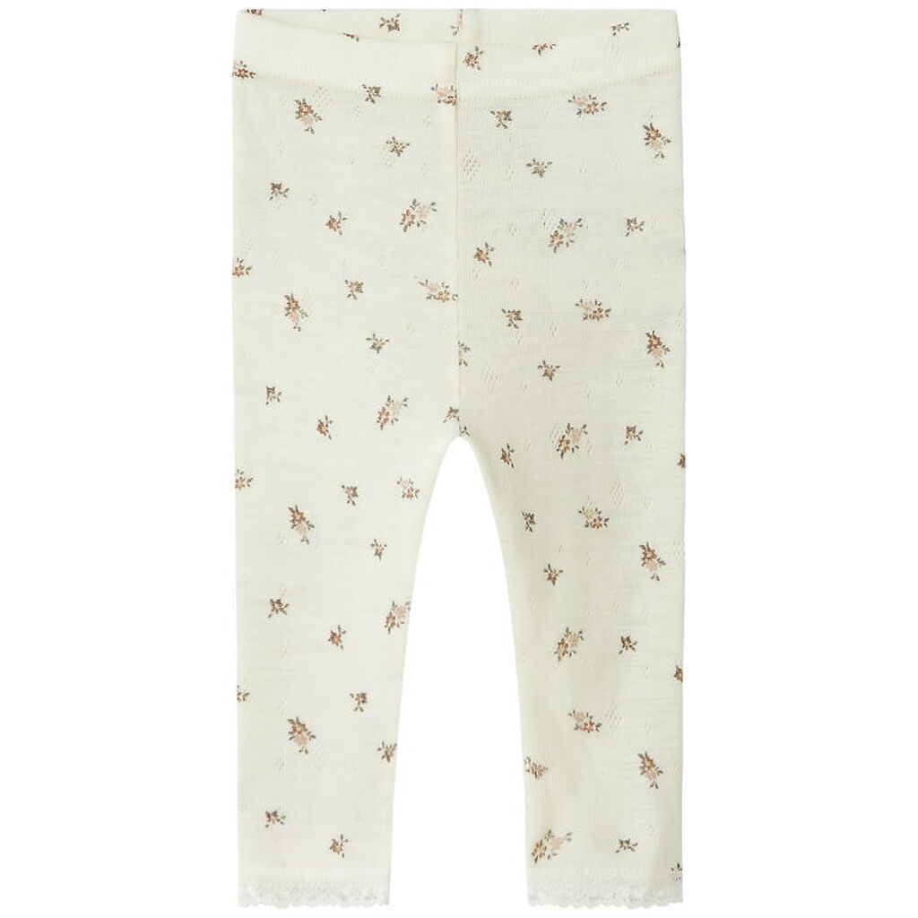 Name It Leggings - Uld - Noos - NbfWang - Snow White/Small flowe