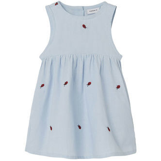 Name It Kjole - NbfFerilla - Chambray Blue m. Mariehøner