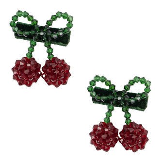 Konges Sløjd Hårclips - 2-pak - Cherry - 4x4,5 cm - Red/Glitter