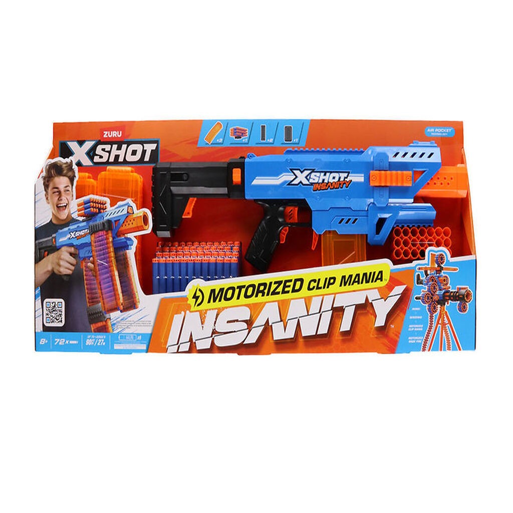 X-SHOT Skumgevær - Insanity Motorised Clip Blaster