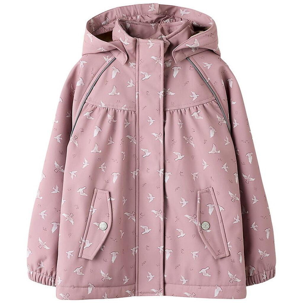 Name It Softshelljakke m. Fleece - NmfAlfa08 - Woodrose/Bird