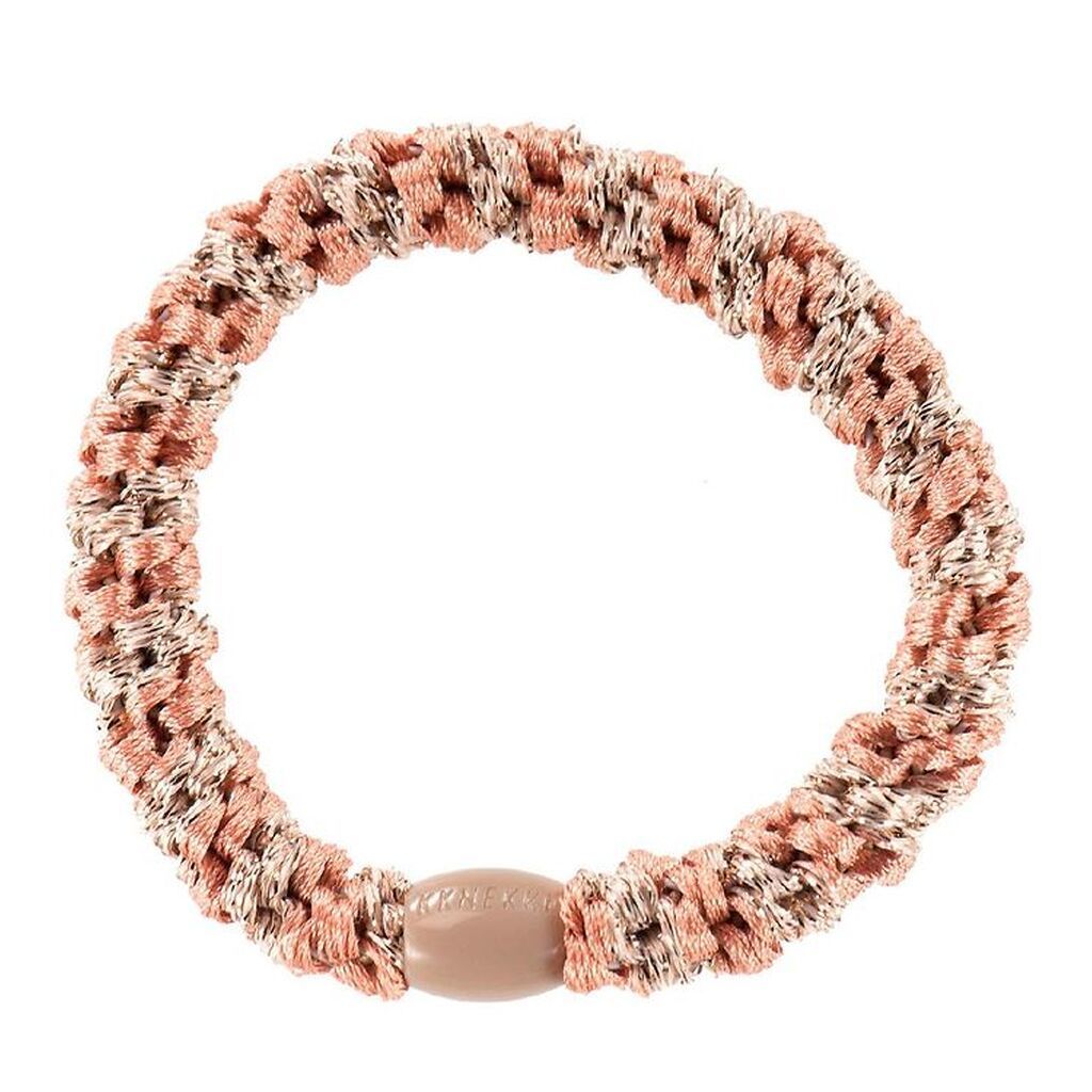 Kknekki Hårelastik - Rosa/Guld Glimmer