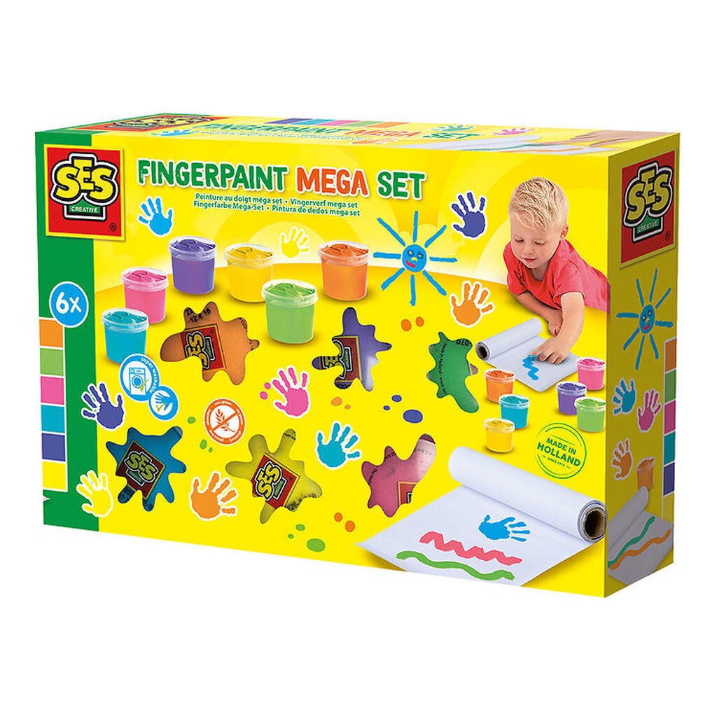 SES Creative - Fingermaling Megasæt - 6x110ml