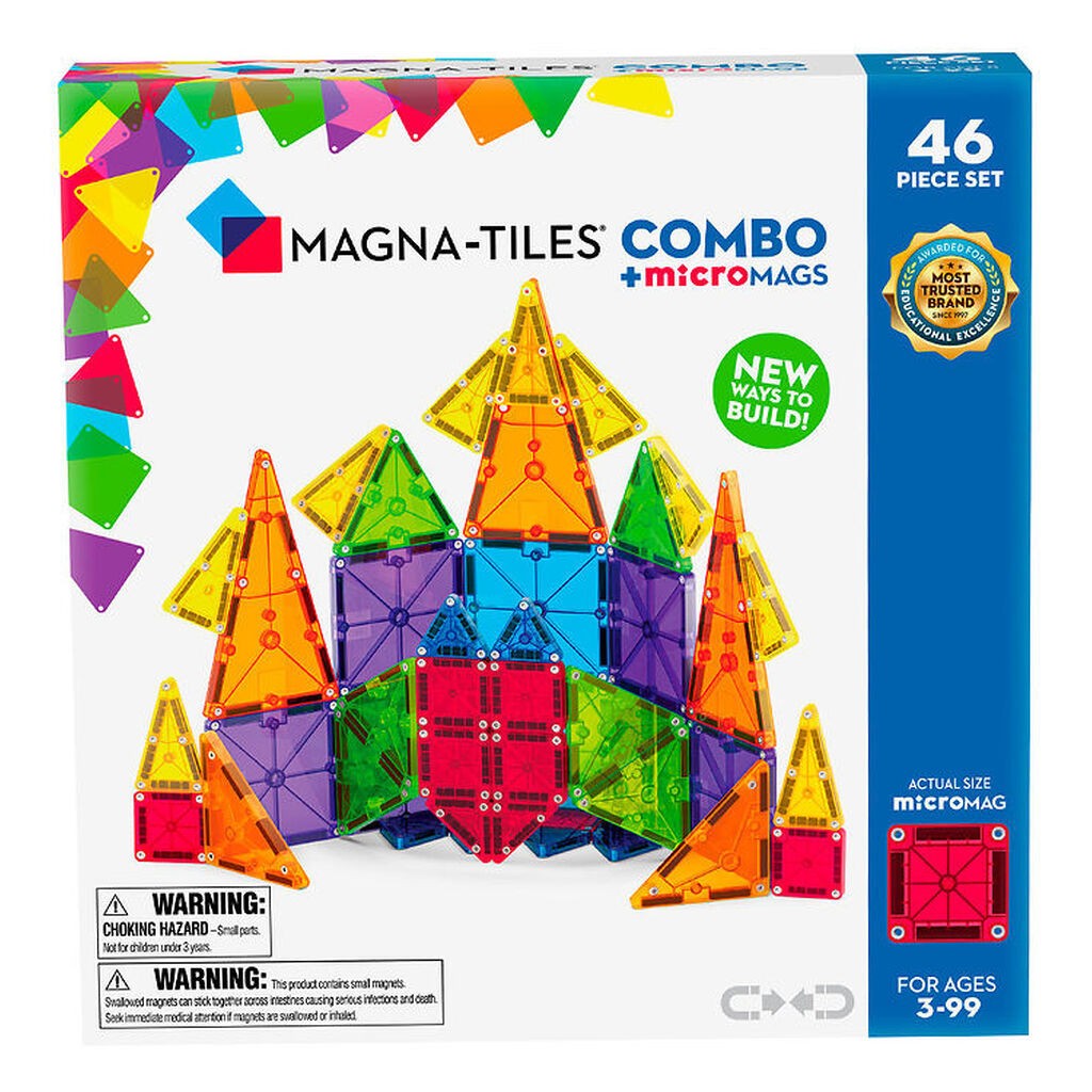Magna-Tiles Magnetsæt - 46 Dele - MicroMAGS & Combo