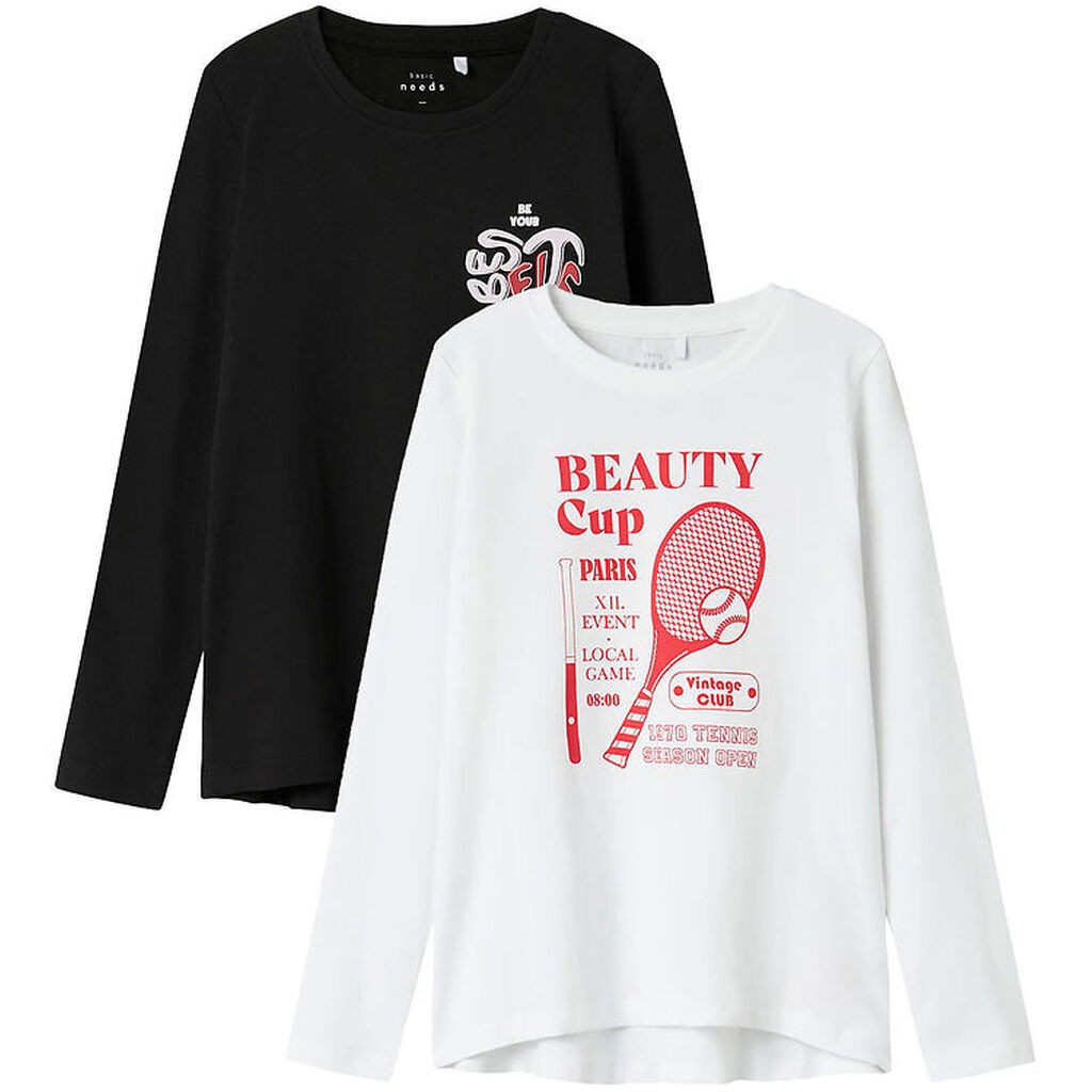 Name It Bluser - 2-Pak - NkfViolet - Loose - Black/Bright White