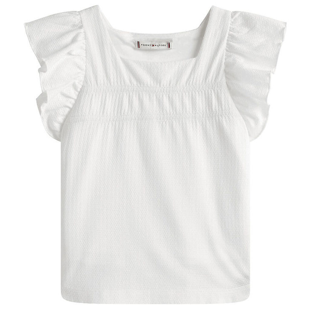 Tommy Hilfiger Top - Ruffle - Hvid