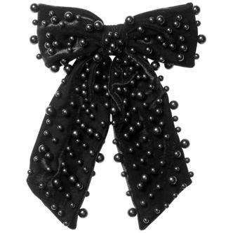 DAY ET Hårspænde - Pearly Velvet Bow - Sort