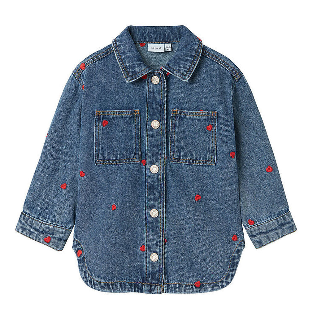 Name It Denimjakke - NmfNina - Medium Blue Denim/Heart