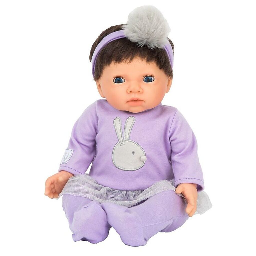 Tiny Treasures Dukke m. Mørkt Hår - Bunny Outfit