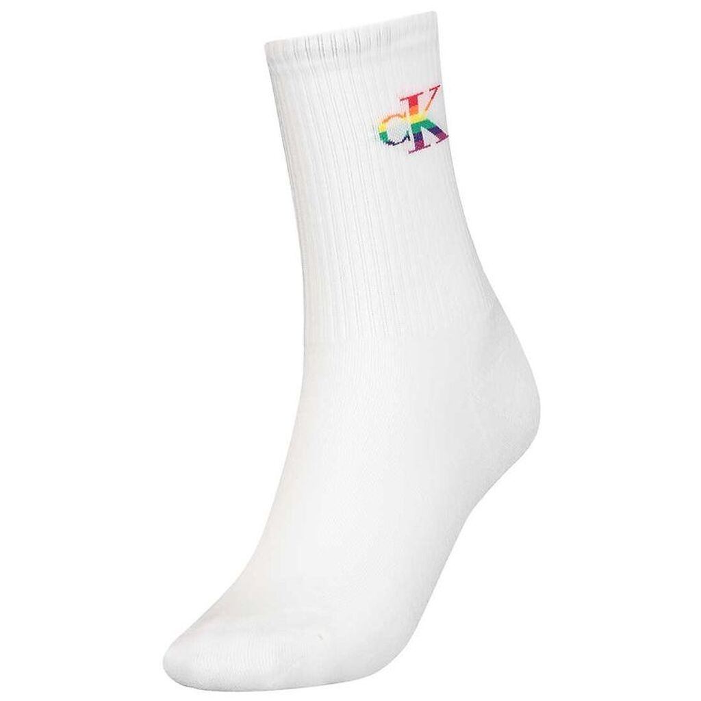 Calvin Klein Strømper - Rib - Pride - Hvid m. Logo