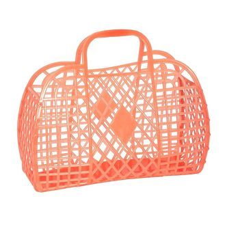 Sun Jellies Lille Foldekurv - Retro - 26x21x12 cm - Neon Orange