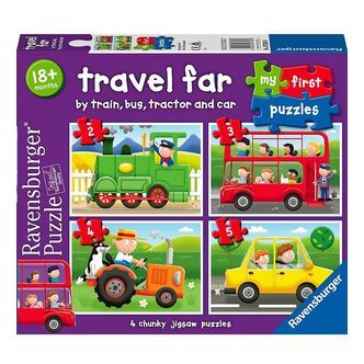 Ravensburger Puslespil - My First - 4 Forskellige - Travel Far