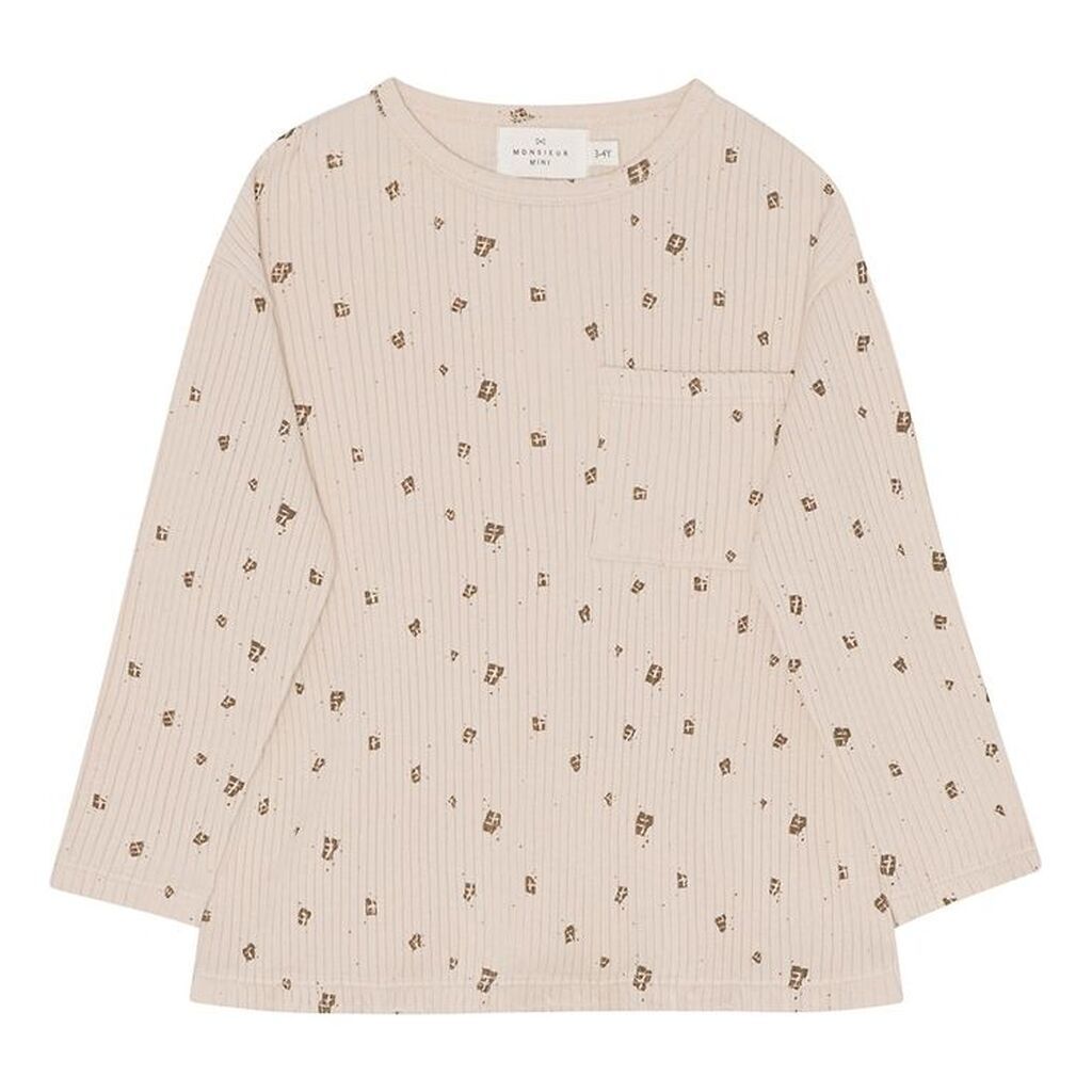 Monsieur Mini Bluse - Off White m. Chokolade