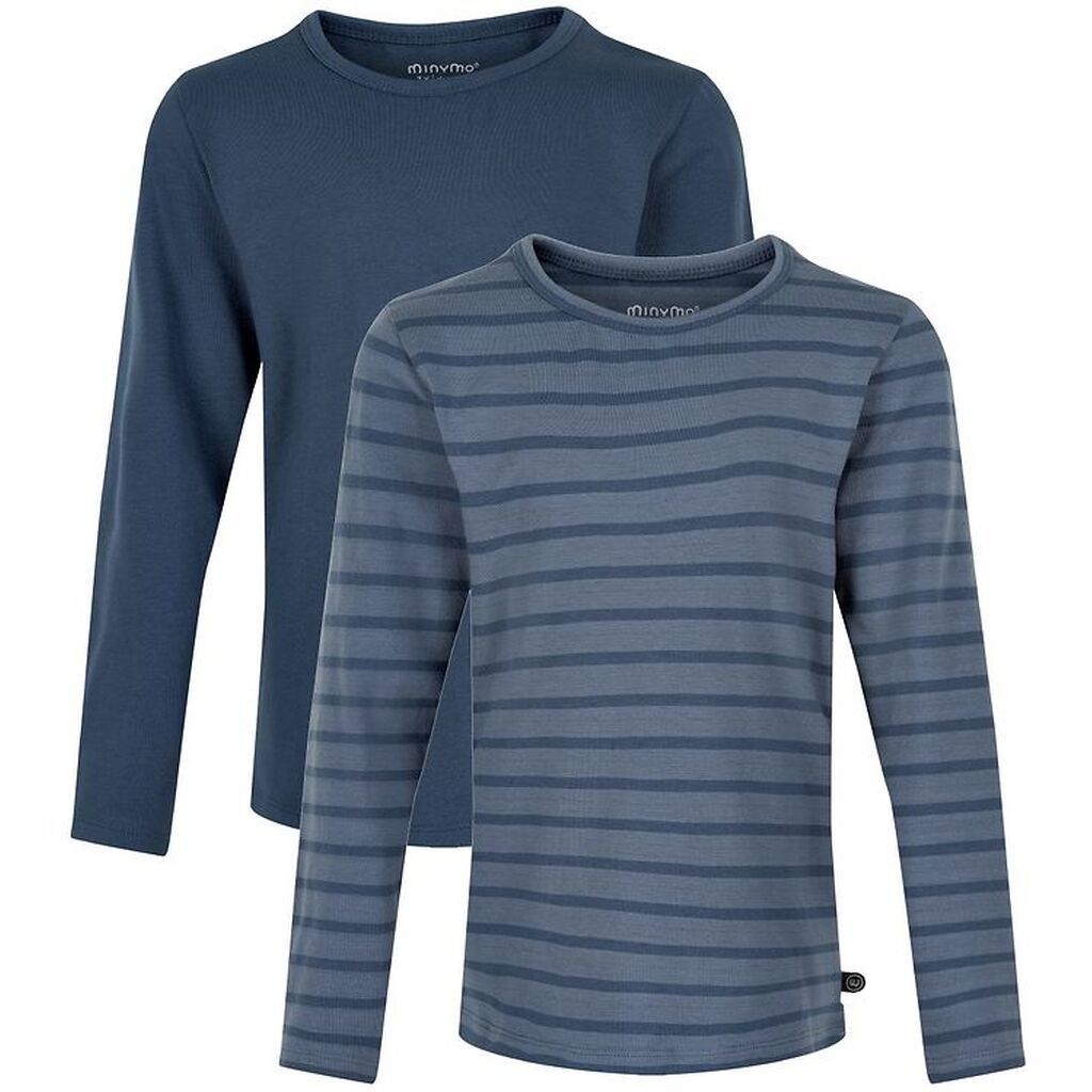 Minymo Bluse - 2-pak - New Navy m. Striber