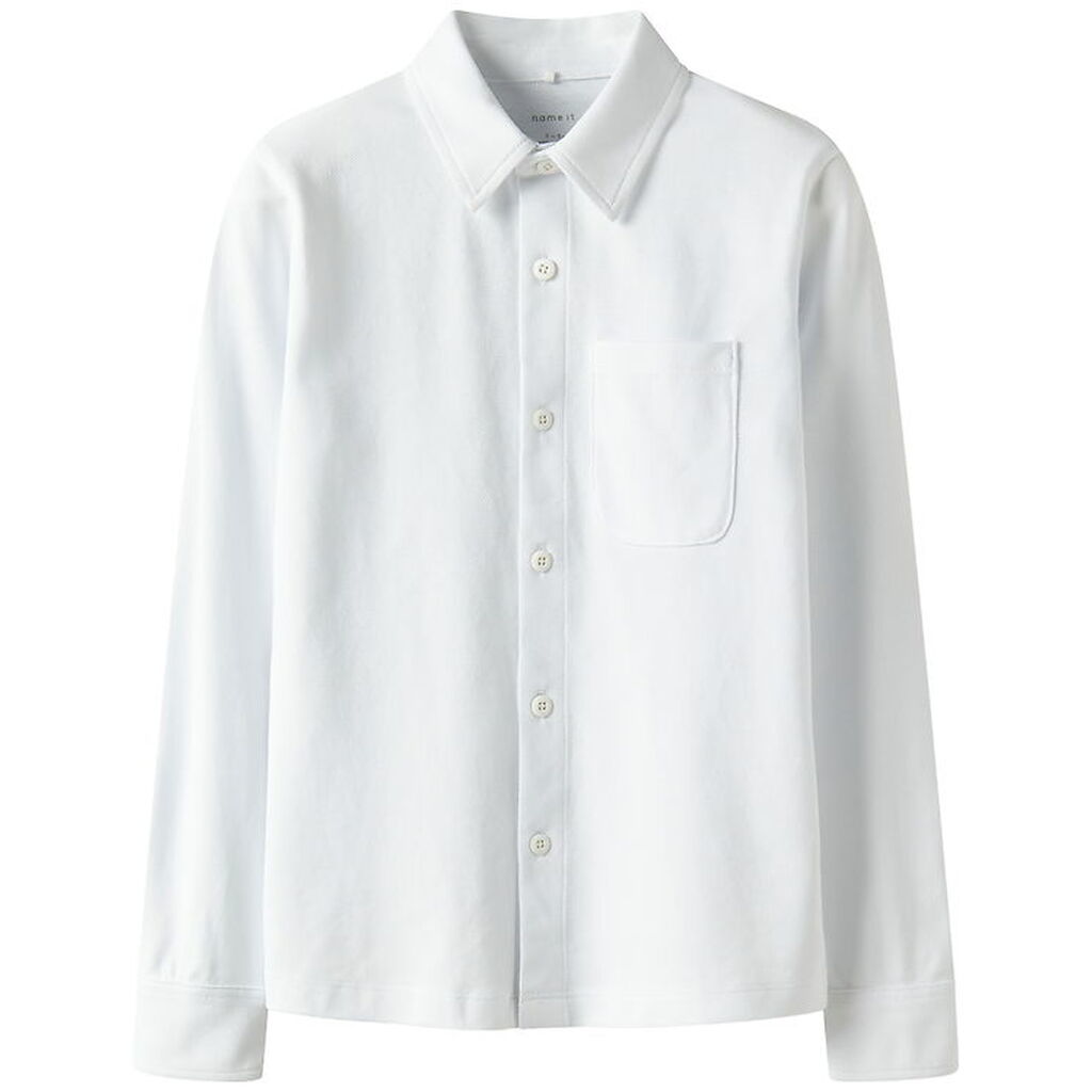 Name It Skjorte - Piqué - NkmRon - Jersey - Bright White