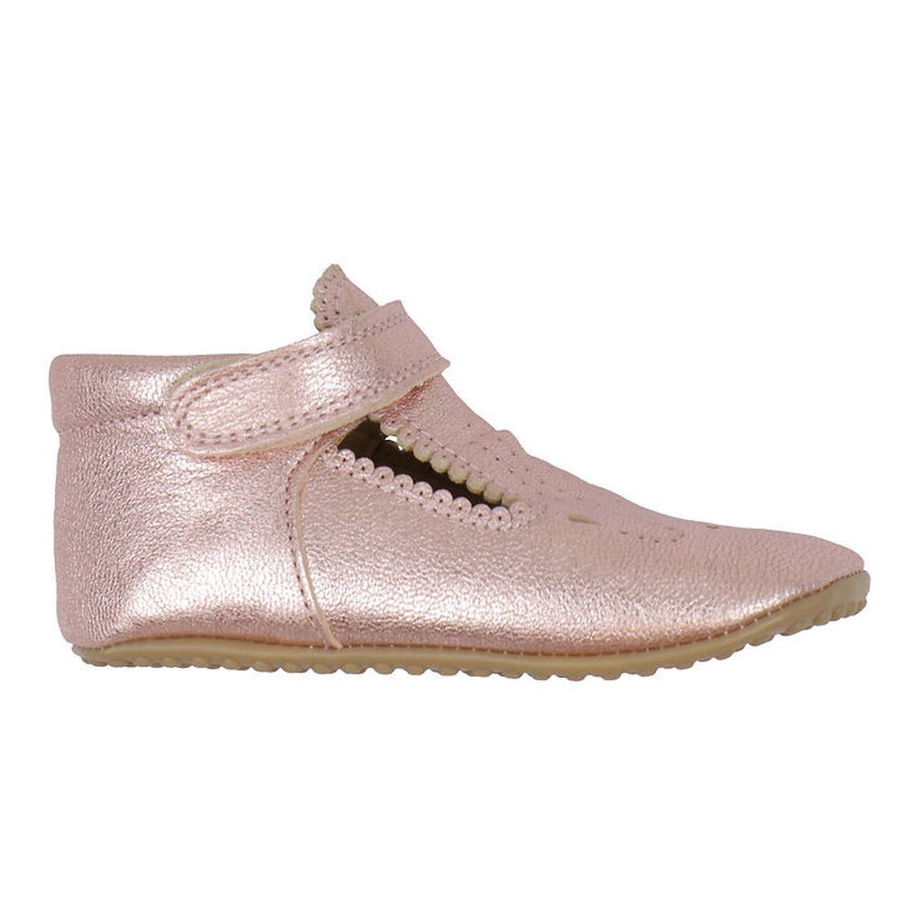 Pom Pom Ballerina Hjemmesko - T-Bar - Metallic Rose
