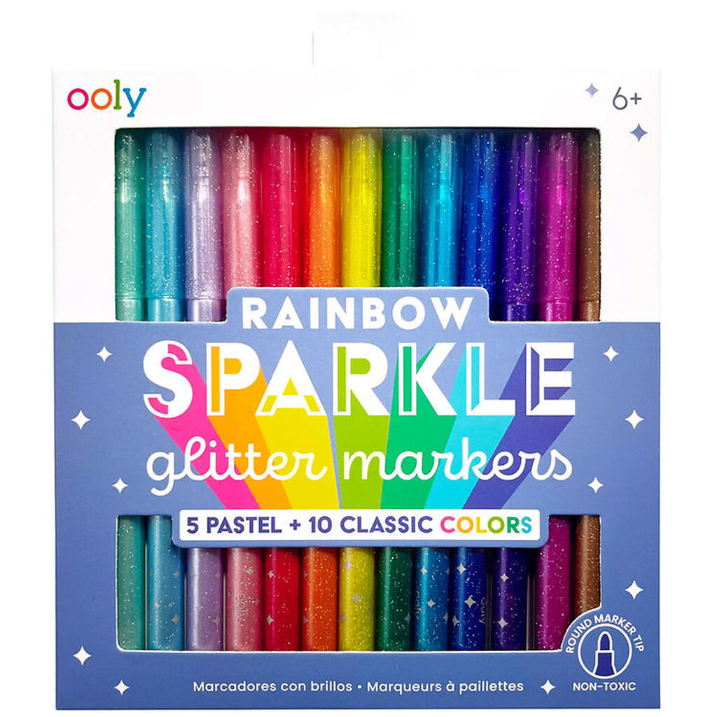 Ooly Tusser - 15-pak - Rainbow Sparkle Glitter