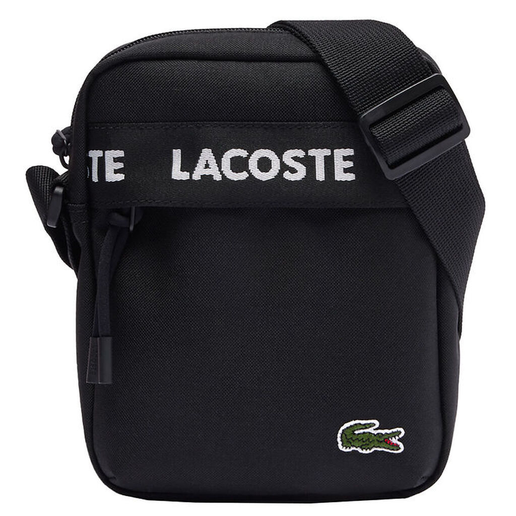 Lacoste Skuldetaske - Sort m. Logostribe