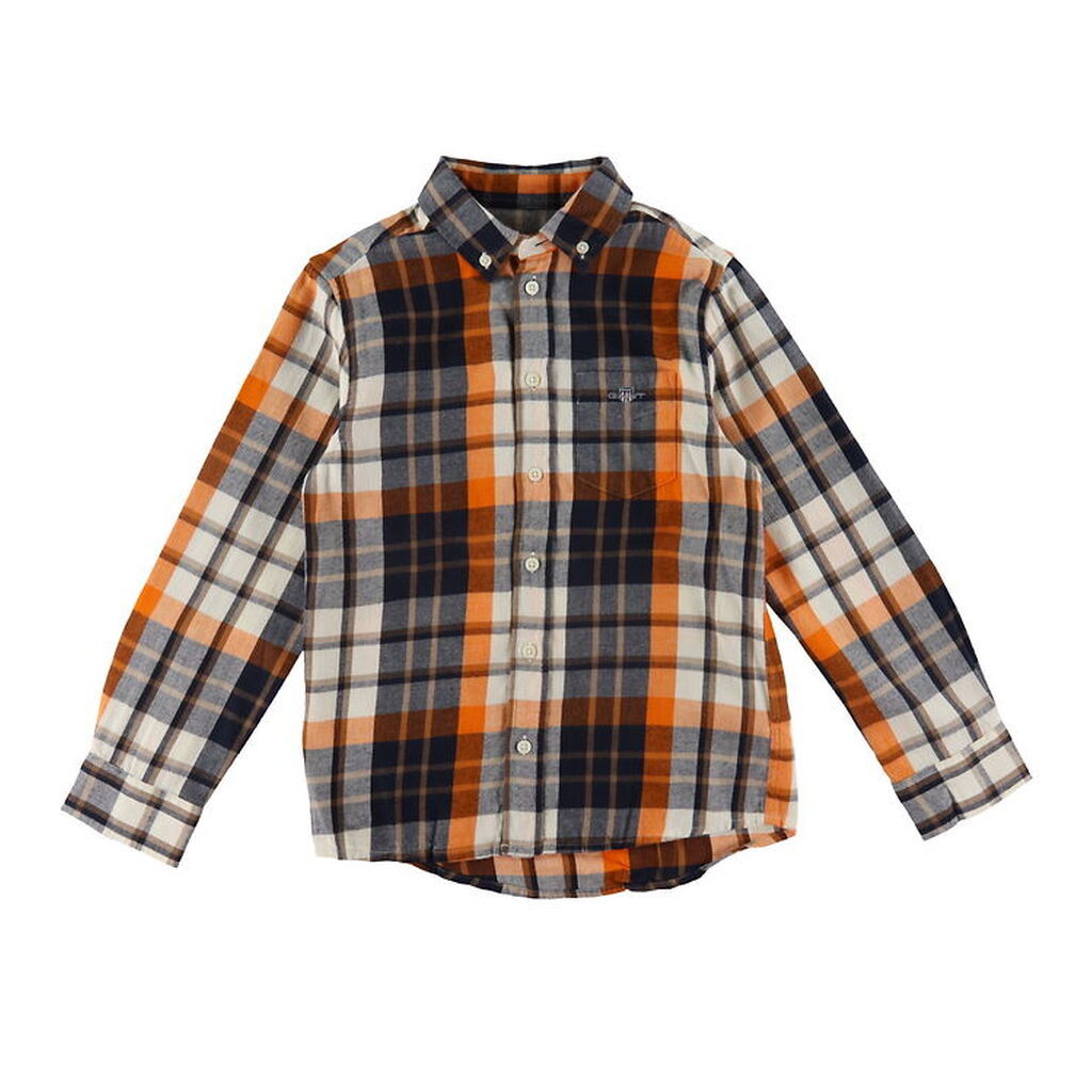GANT Skjorte - Ternet - Shield - Cocoa Brown