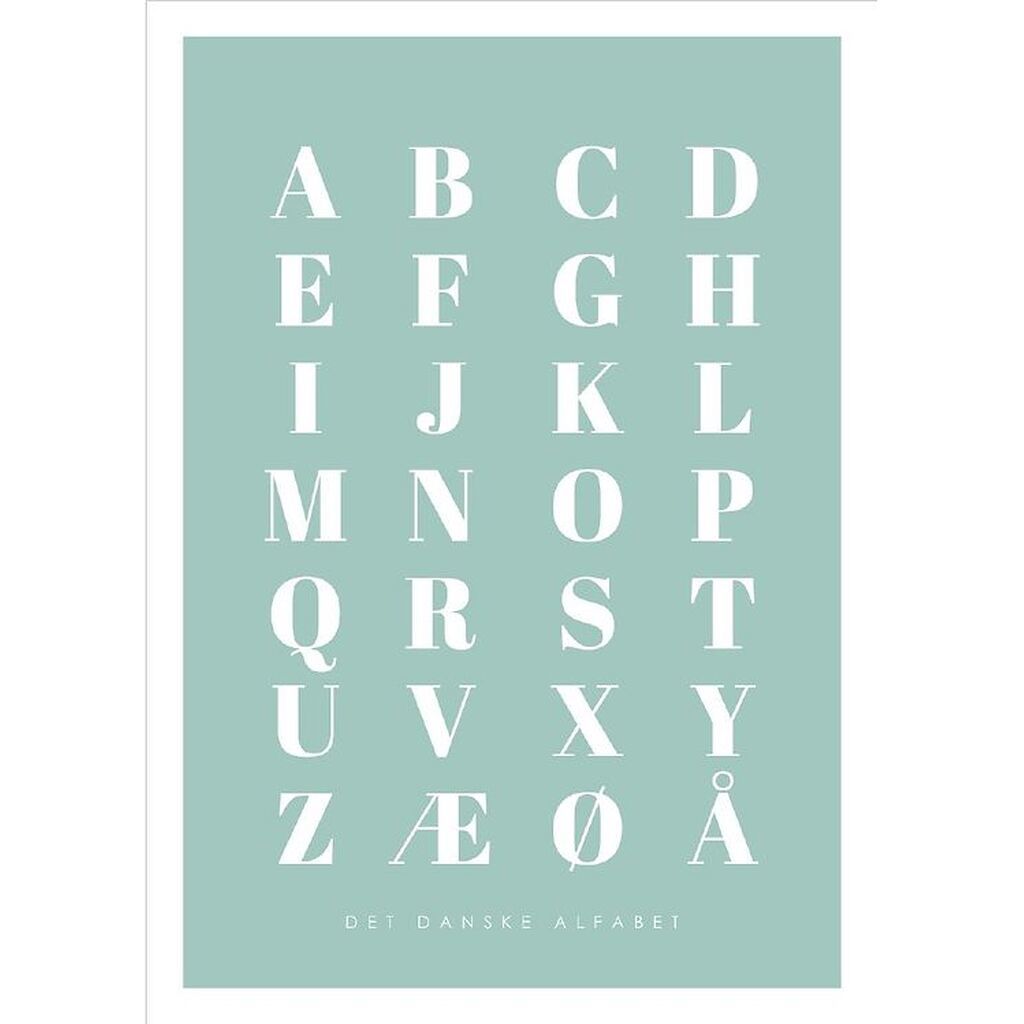 Citatplakat Plakat - A3 - Alfabet Plakat - Grøn