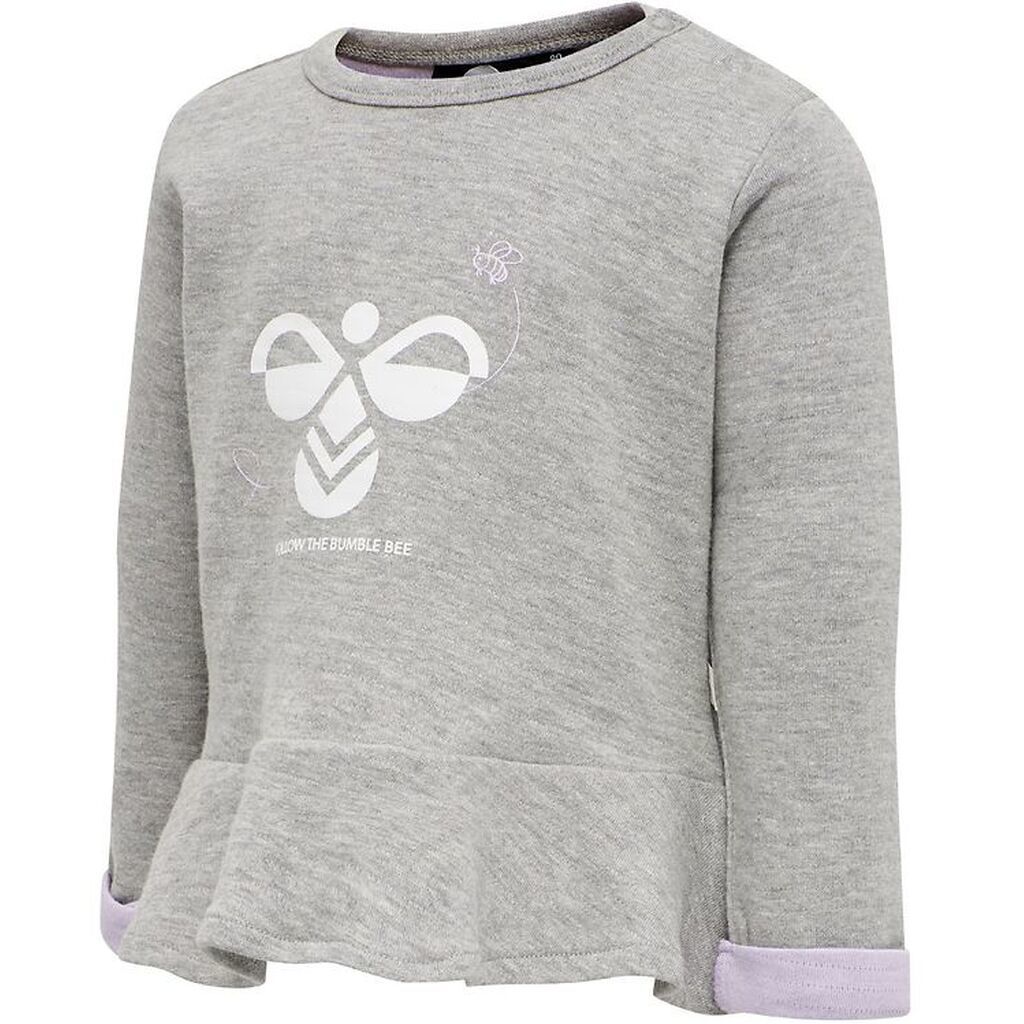 Hummel Sweatshirt - hmlAlberte - Gråmeleret m. Print