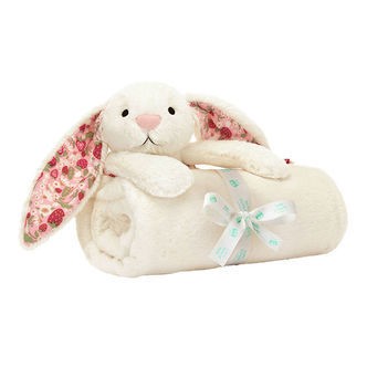 Jellycat Nussetæppe - 56x70 cm - Blossom Cream Bunny Berry