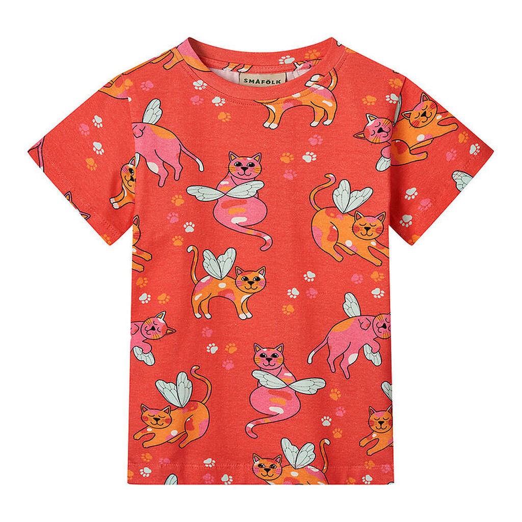 Småfolk T-shirt - Pink Punch m. Katte