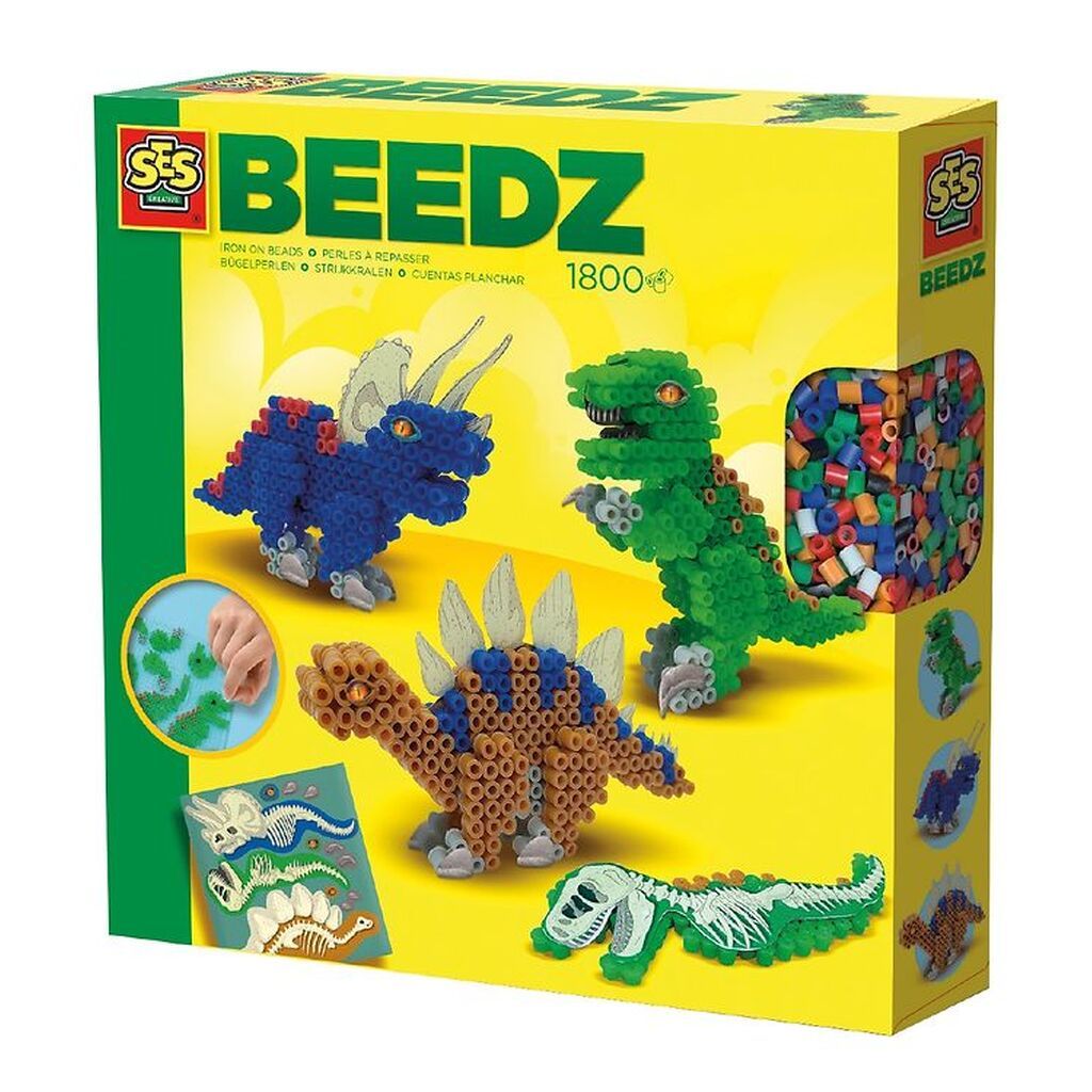 SES Creative Beedz Perlesæt - 1800 stk - Dinosaurer