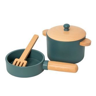 MaMaMeMo Gryde/Pandesæt - Træ - Emerald Green