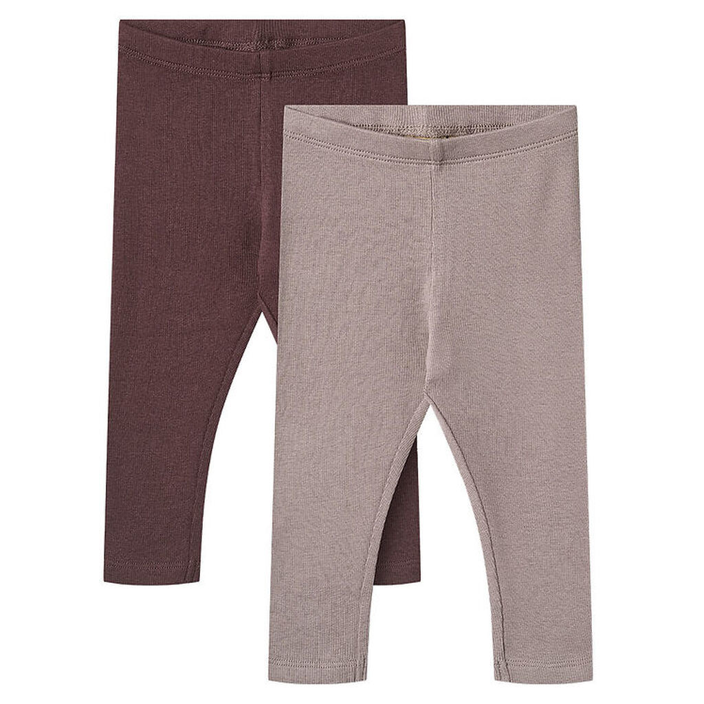 Wheat Leggings - 2-pak - Rib - Bomuld/Modal - Maddy - Purple Fud